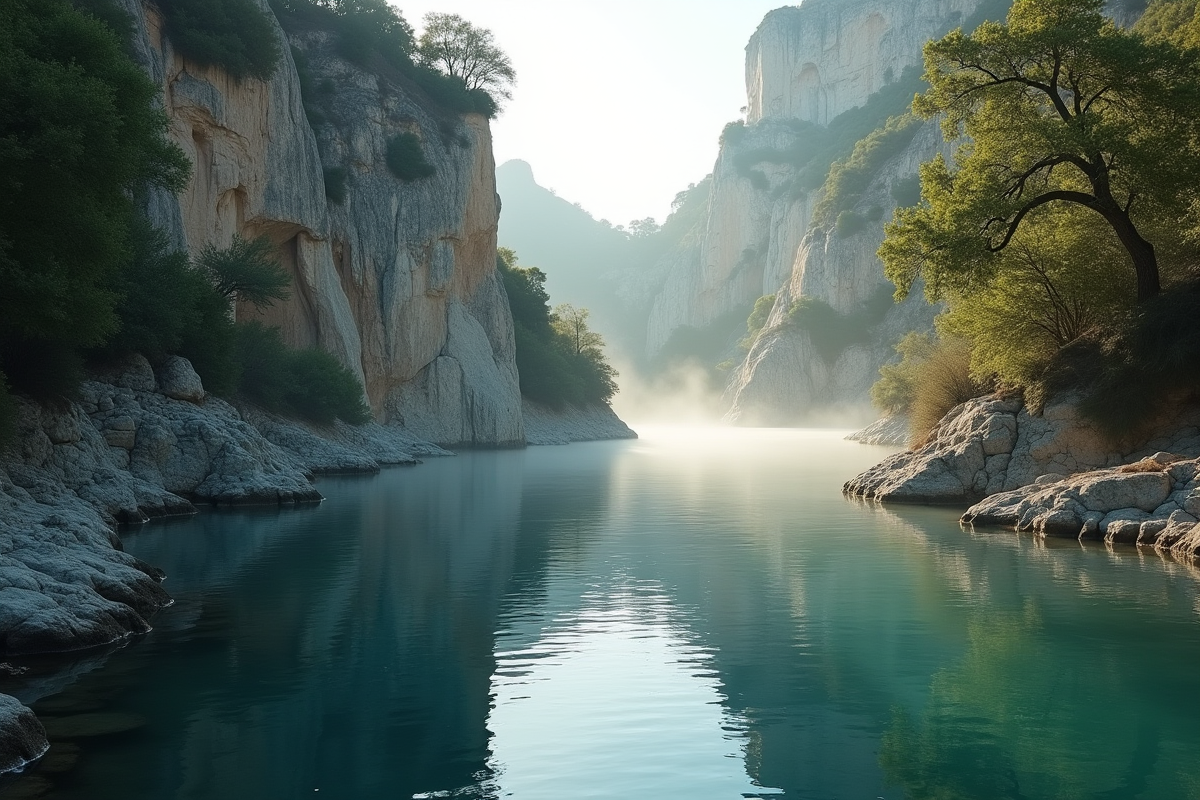 Coin de baignade tranquille au bord de la rivière à Nîmes