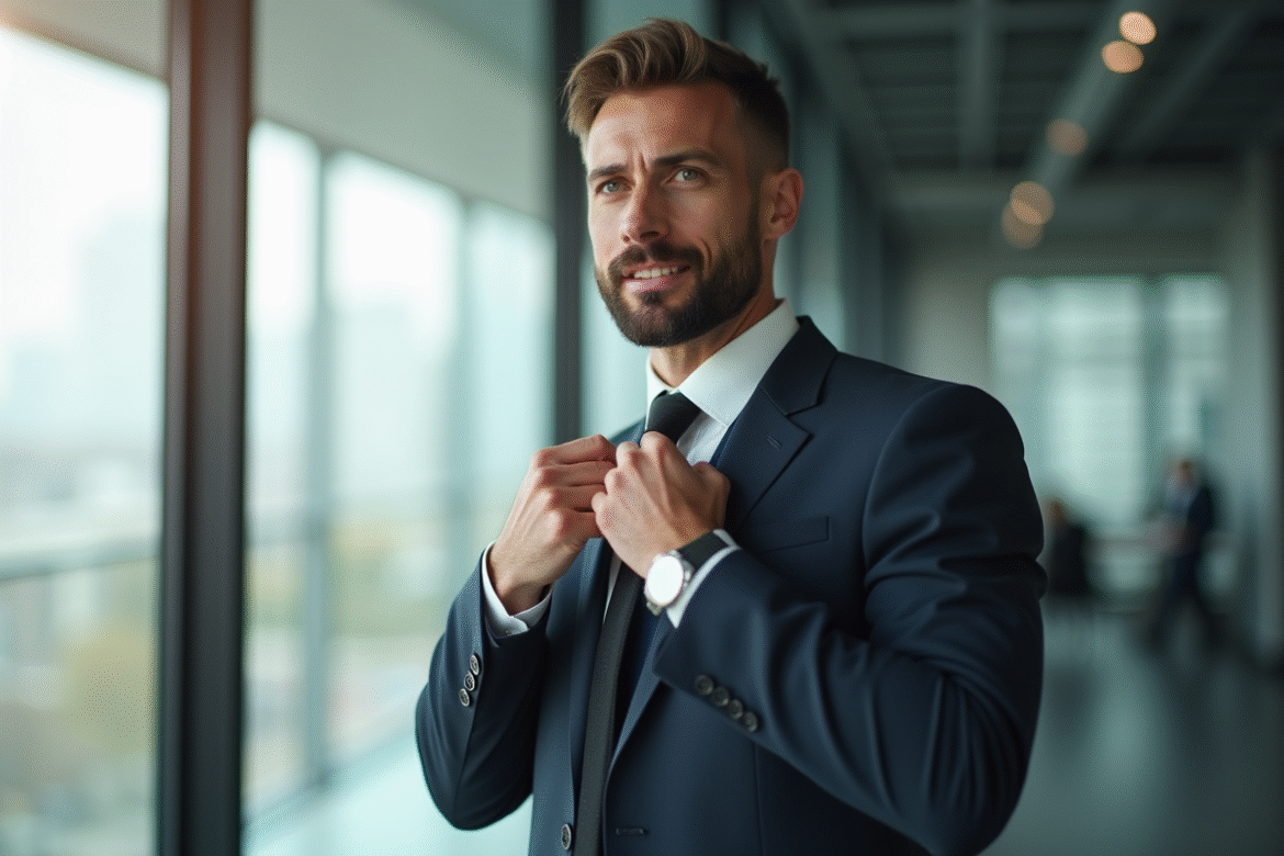 Homme d'affaires confiant dans un bureau moderne