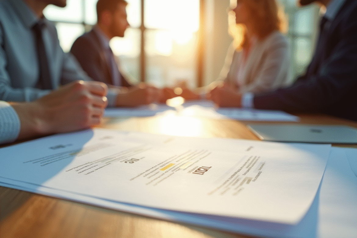 Réunion professionnelle avec documents CRCA 22 sur la table