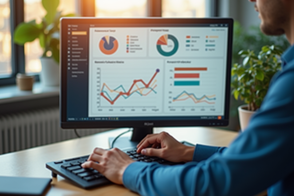 Moniteur affichant un tableau de gestion de projet