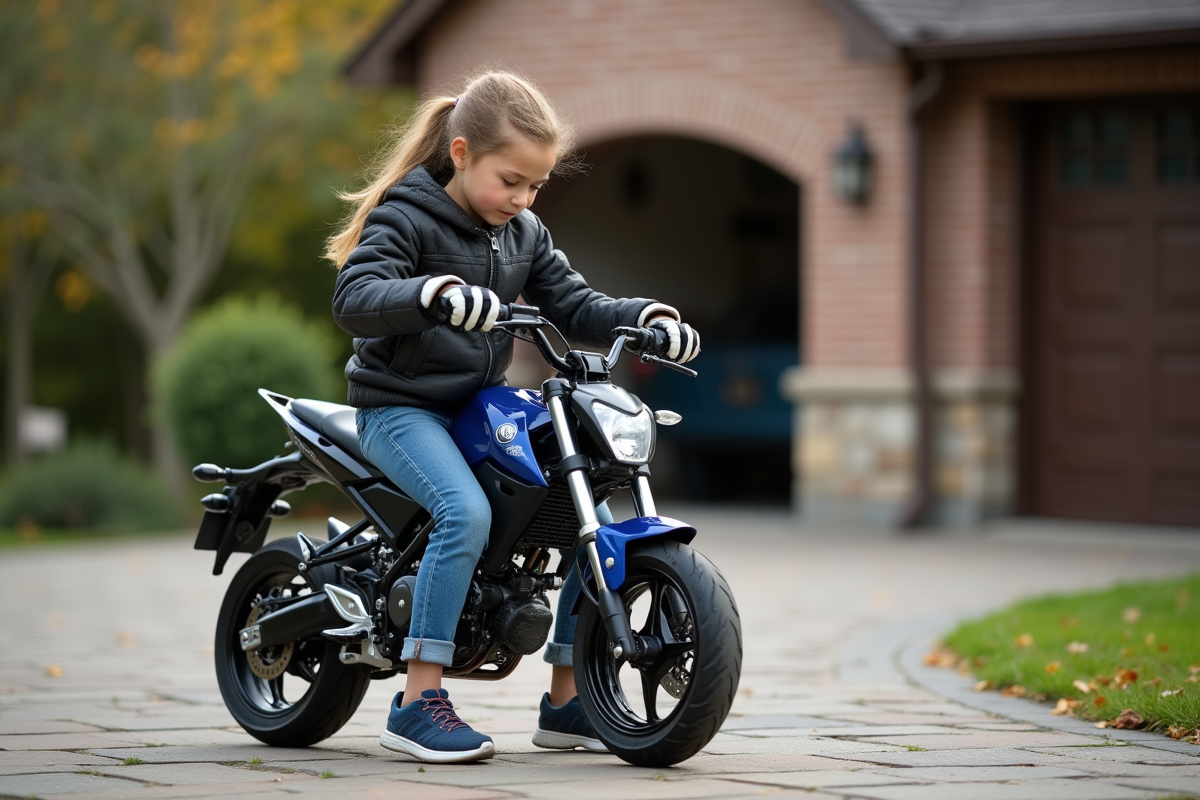 Fille de 12 ans ajustant ses gants près d
