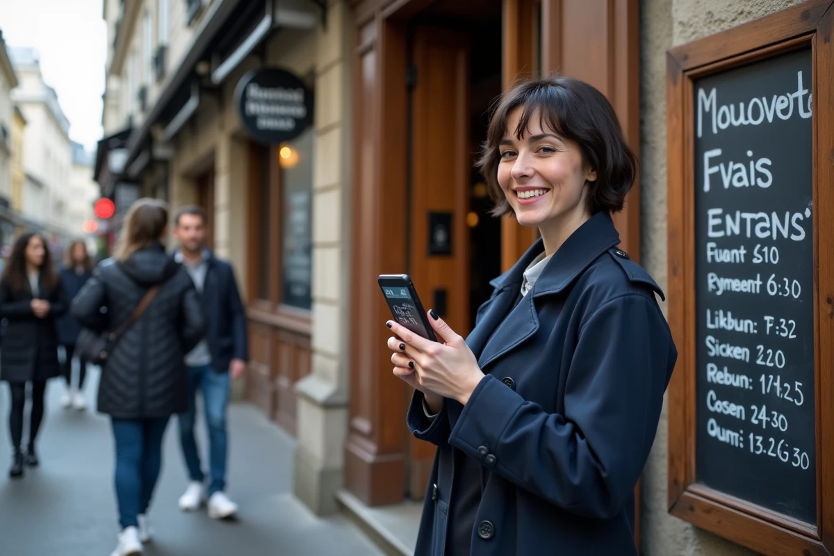 Jeune femme parisienne arrivant à un événement découvert via OnVaSortir dans le Marais