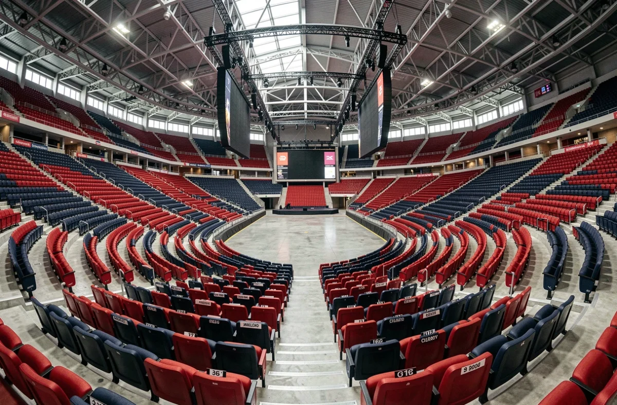 Vue panoramique du plan de salle de l'Accor Arena Paris avec les différentes catégories de places visibles depuis les gradins supérieurs
